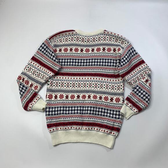 Vintage Northern Reflections Sweater Mens M Medium Nordic Fair Isle Cotton Crew - Picture 6 of 8